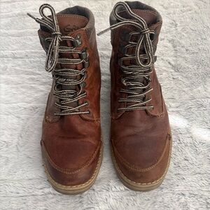 GBX Men's Brown Leather Lace-Up Boots